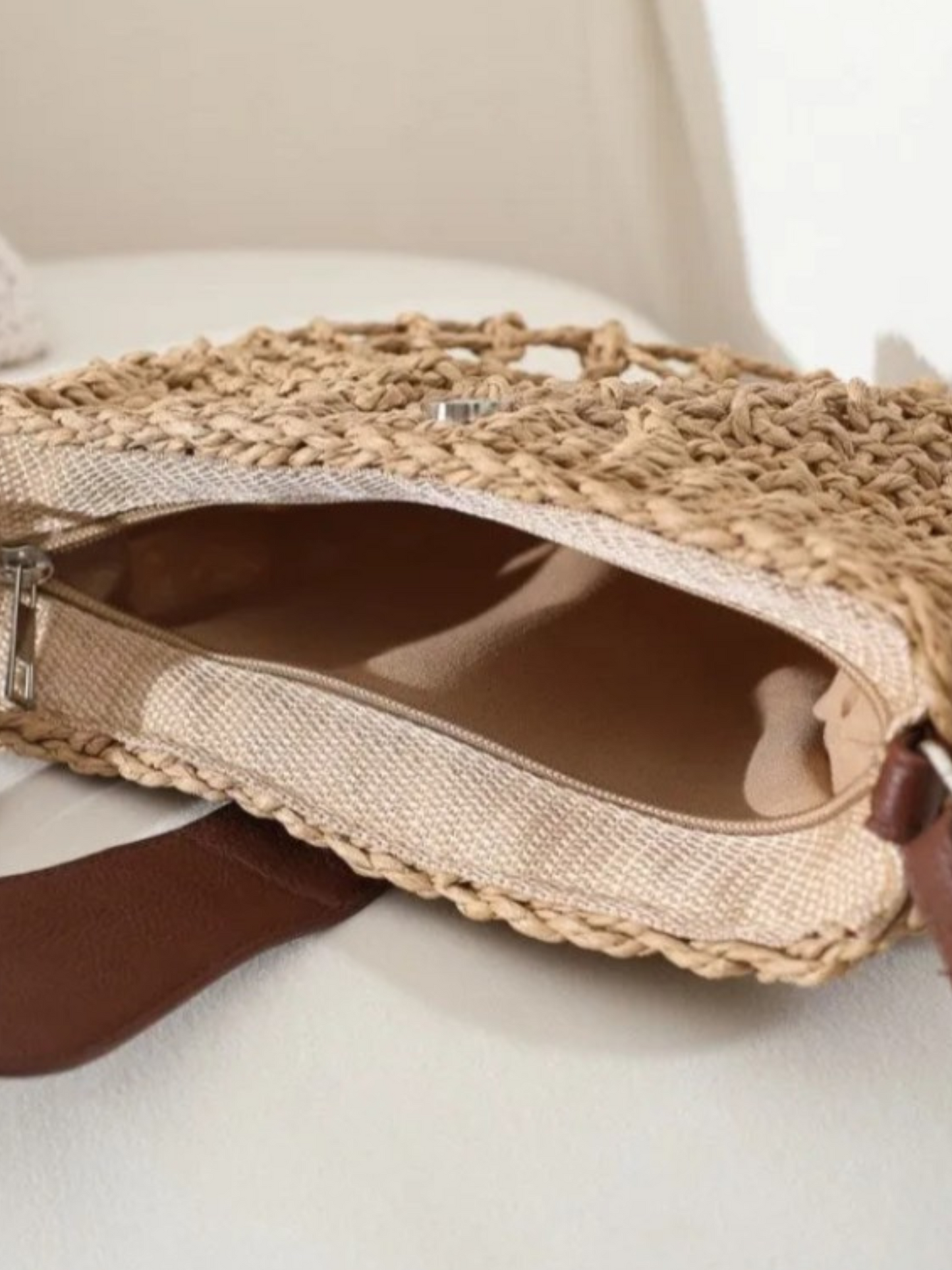 Palma Half Moon Straw Bag