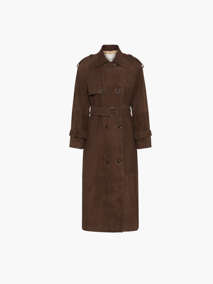 Velvet Muse Suede Trench Coat